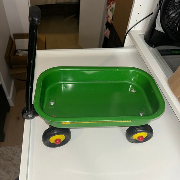 John Deere Green Mini Wagon Die-Cast Toy Model 13" Licensed Farm Decor Pull Cart - Picture 1 of 9
